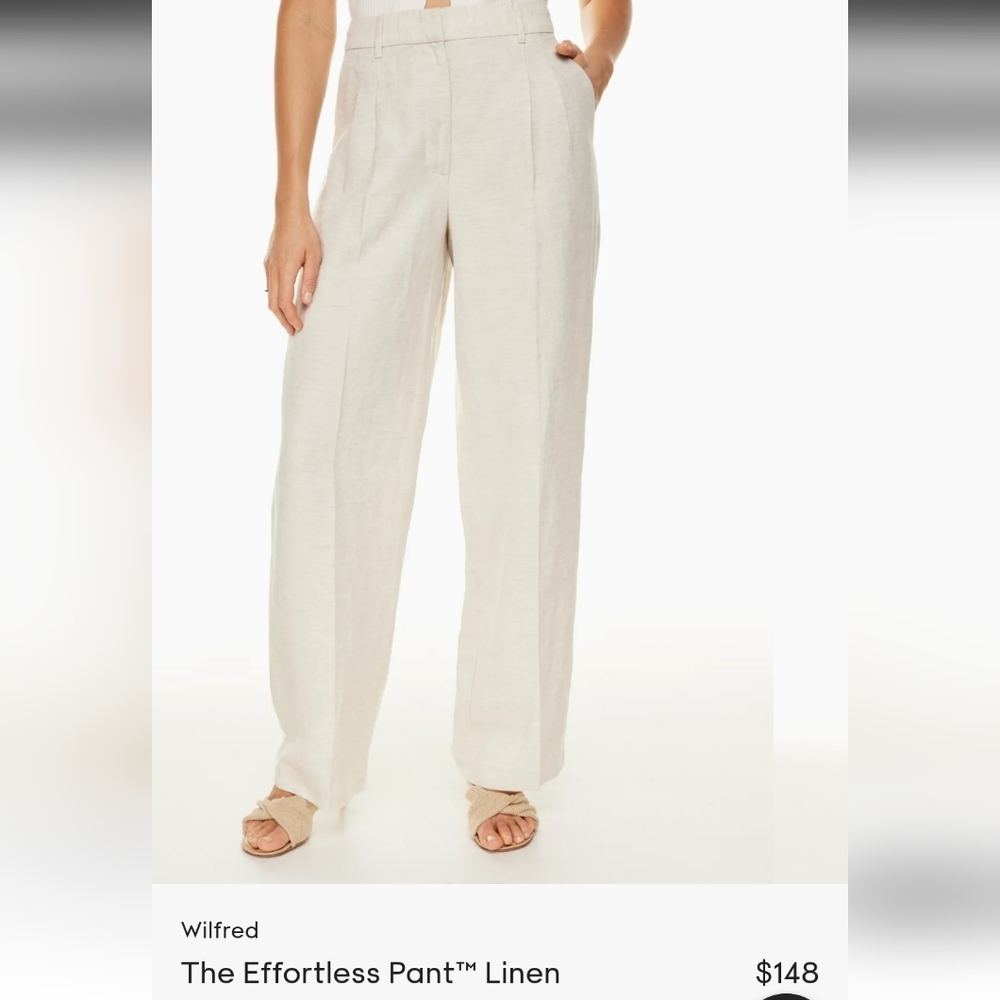 NWT Aritzia Wilfred Effortless Pant In Linen Size 2